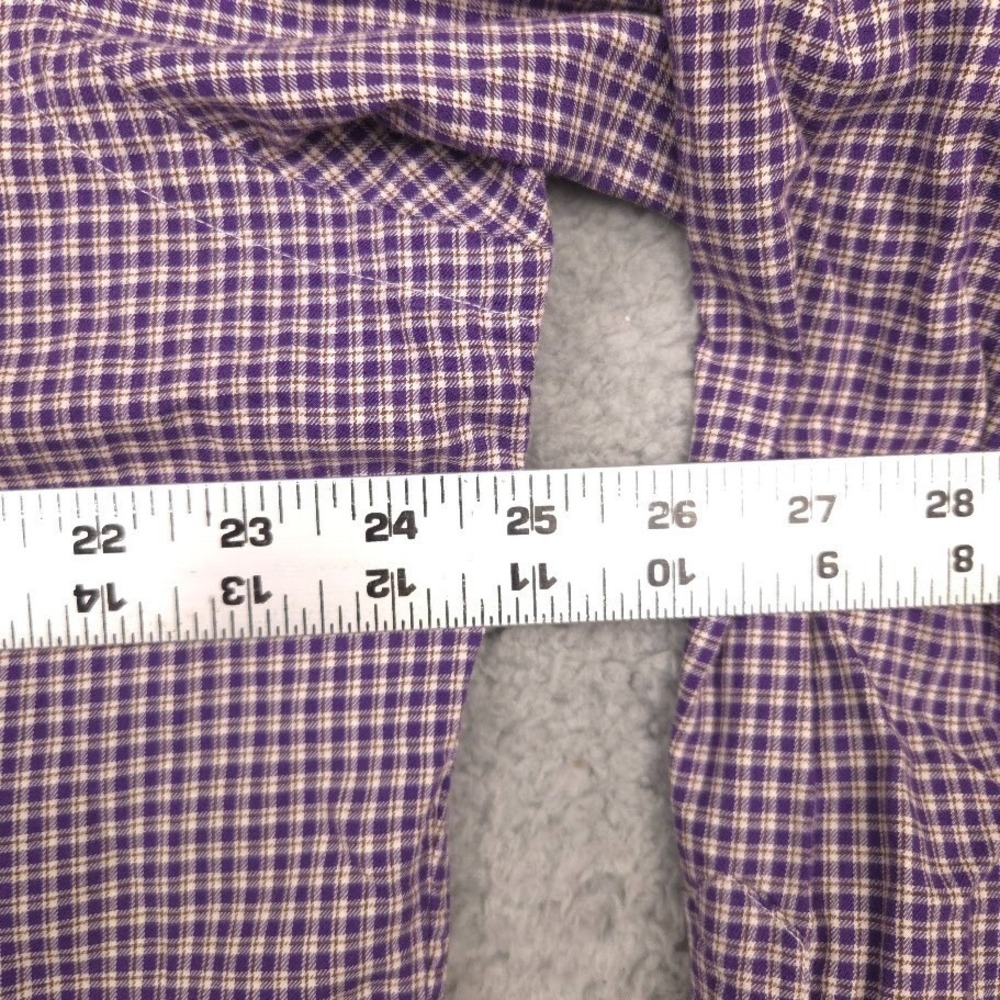 Ralph Lauren Button Down Shirt Men XL Purple Micro Plaid Classic Fit Long Sleeve - Picture 5 of 10